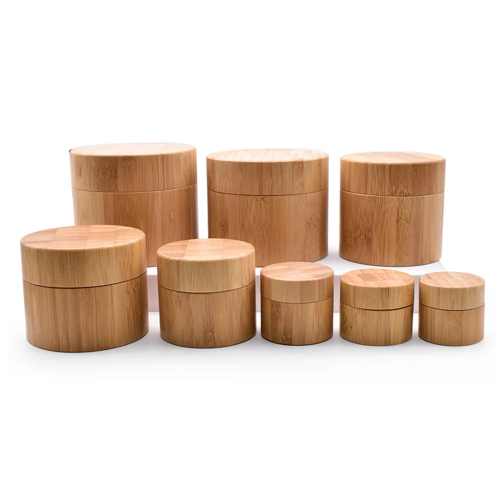 Bamboo Cosmetic Jar 30g 50g 100g Frosted Luxury Nature Cream Jar Container With Lid