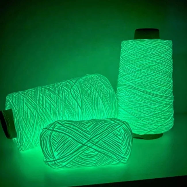 Hot Sale China Wholesale Source Factory Knitting Hand Crochet 100% Polyester Glow in the Dark Yarn for DIY Weaving Embroidery