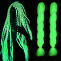 Glowing Darkness Jumbo Box Braids Hair Extensions Dyed Fluorescent Light Shining Hair Chemically Braids Hair for Darkness