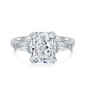 Wholesale High Quality Square Large Zircon Sparkling Customizable Engagement Wedding 925 Sterling Silver Women Jewelry Rings