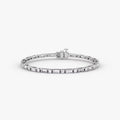 Silver Jewelry Wholesale Bracelet Women Square Shaped Rhodium Plated 925 Sterling Silver Mixed Shape Tennis Bracelet