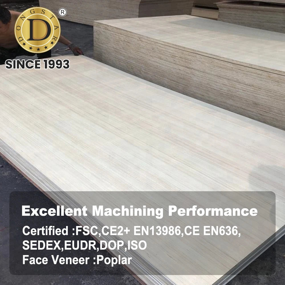 18mm 3/4  Poplar Pine Spruce Birch Ply Sheet Wood Plate Commercial Plywood for Interior Exterior Wall Decoration