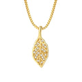 Fashion Leaf Pendant Necklace Cubic Zirconia Necklace for Women Jewelry