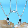 2Pcs/Set Magnetic Couple Necklace for Woman Man Girl Boys Jewelry Cartoon Space Star Astronaut Necklace Valentine's Day Gift