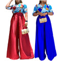 D3279 Latest Design Chic Outfits for Women Short Sleeve Printed Shirt and Loose Wide Leg Pants Set Two Piece Set Women Clothing