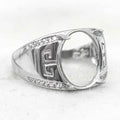 Sterling Silver 11*14mm Semi Mount Men's Ring Frame Empty Blank Claw Setting S925 Base Holder Without Center Stone for DIY Inlay