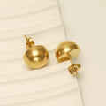 Beimai OEM Stainless Steel Semi-spherical Glossy Women's Earrings