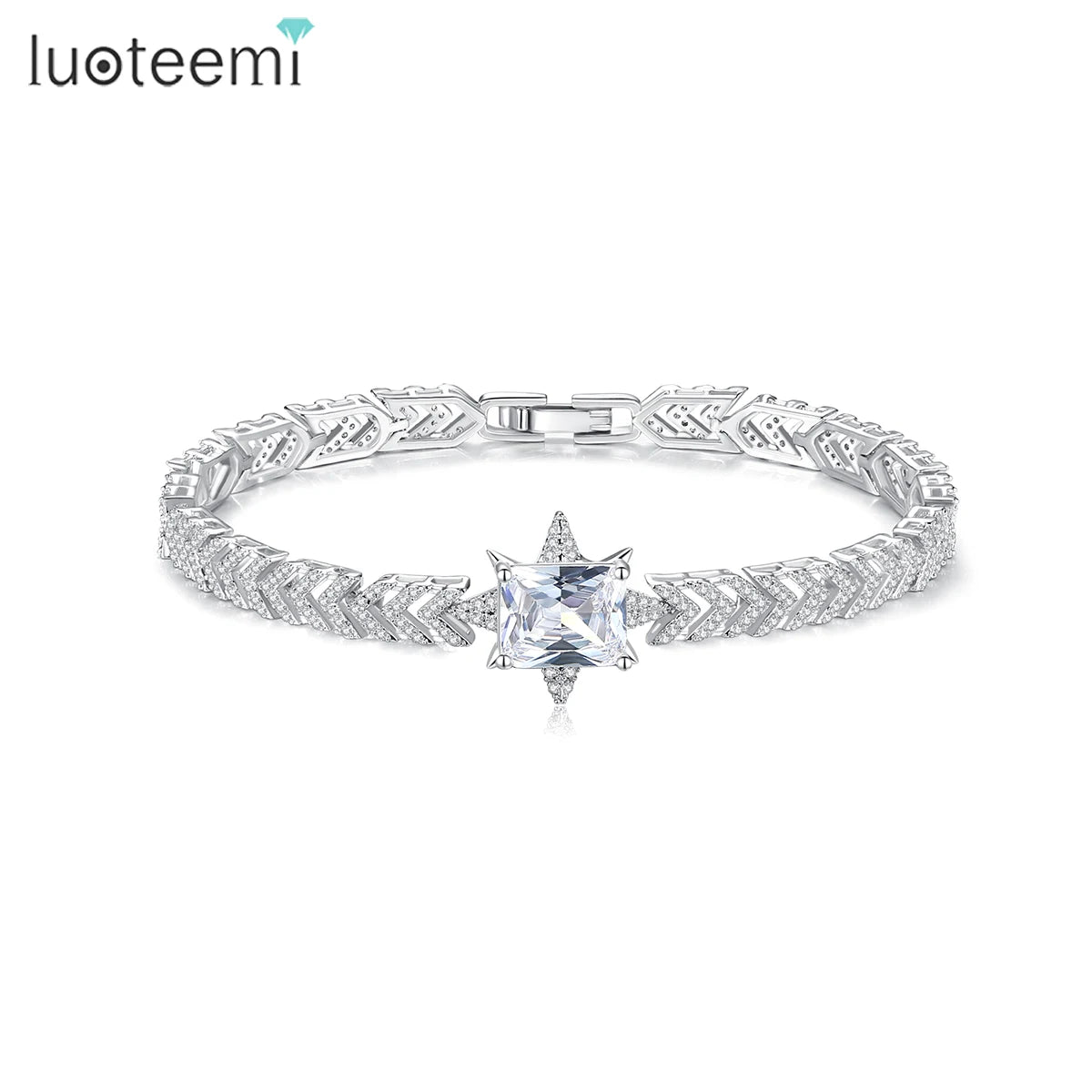 LUOTEEMI Wholesale Men Women Friendship Gifts Customization Crystal AAA Cubic Zircon Tennis Bracelets