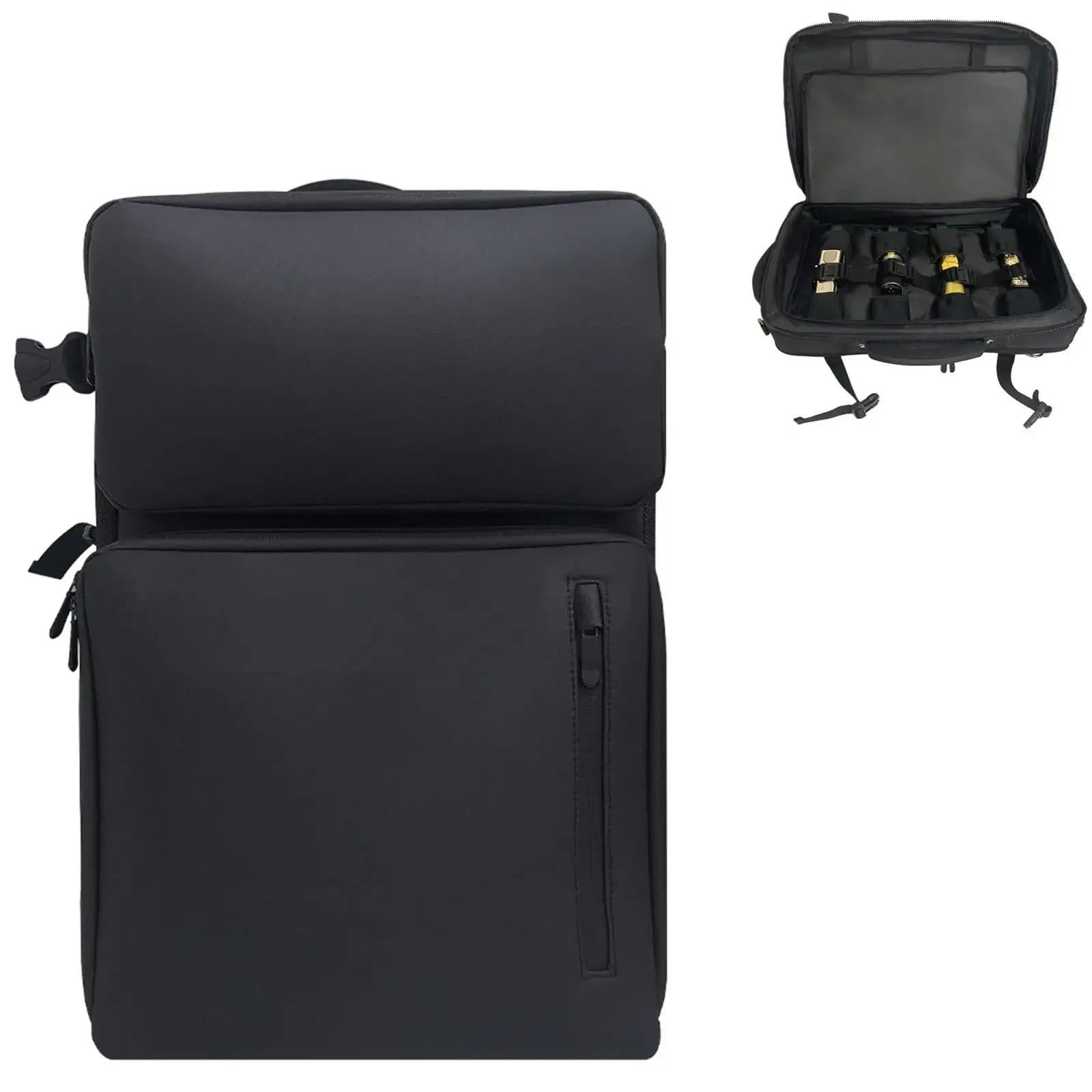 19" Black Barber Backpack Tool Bag for Clippers and Supplies Portable Hairstylist Organizer for Makeup Barber Shop
