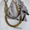 K139 Wholesale Stainless Steel Flat Cuban Link Chain 6.5mm Choker Women Fashion Jewelry Necklaces