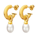 C-Shaped Stainless Steel Hoop Earrings Simple Geometric Design Trendy Friendship Jewelry