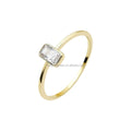 Trendy Real Gold Small Pinkie Rings Simple Designed Solitaire Moissniate 14K Pure Solid Rings Bezel Setting