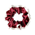 100% Pure Silk Satin Hair Scrunchies with White Edge Accept Customized 16momme