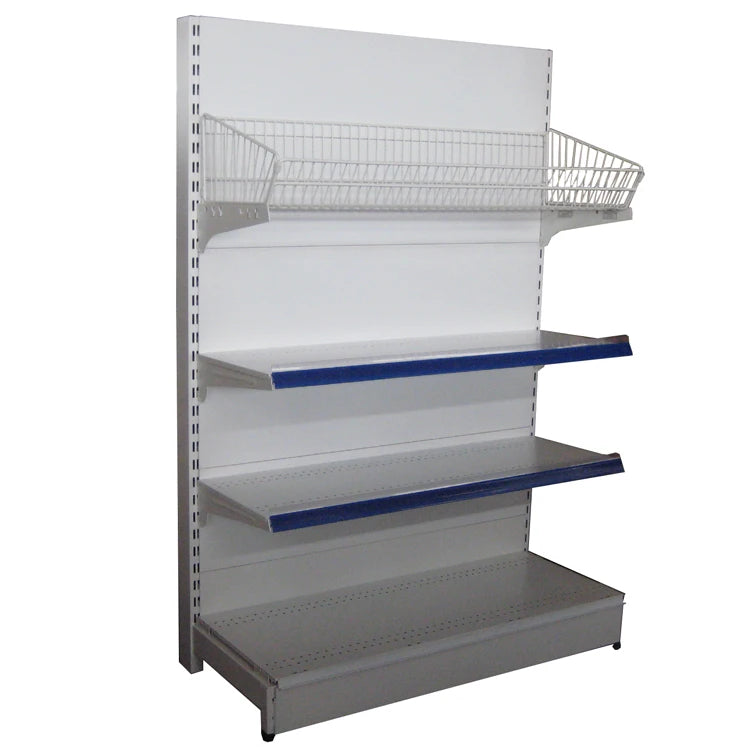 Hot China Single Side Supermarket Shelf Light Duty Metallic Store Shelves Wholesale Groceries Rack