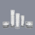 Wholesale 30ml 50ml 80ml Silver Cylinder Acrylic Luxury Cosmetic Cream Lotion Pump Sprayer Bottle with Screen Printing