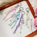 New Colorful Transparent Lily of the Valley Leather Rope Fresh and Clean Crossbody Bag Pendant Fashionable Woven Keychain
