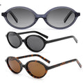 Fashionable Small Leopard Oval Y2k MT001 Sunglasses Popular Oval Acetate Thin Small Size Polarized  Acetate Sunglasses
