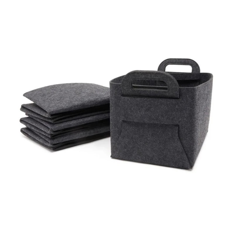 Customized Felt Storage Basket Laundry Clothes Basket with Handles  for Home