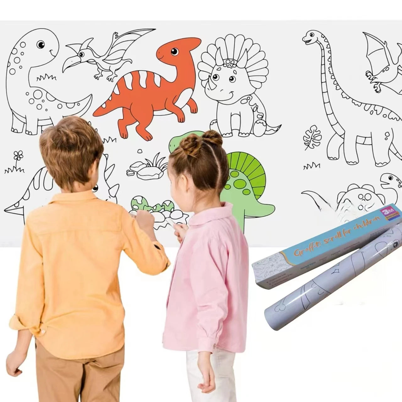 Customized DIY Poster Offset Paper for Children's Drawing Graffiti 30x300cm Film Laminated Custom Colors & Logo for Gifts