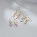 High Quality New Fashion Design Sweet Fresh FlowerCZ Stainless Steel Pendant Earring Women A-513