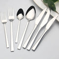 Silver Metal Flatware Set Dinner Spoons Forks and Knife Stainless Steel Cutlery for Hotel Restaurants