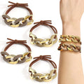 New Design Custom Women Vintage Elastic Braided NK Link Hair Accessories Boho Hair Tie Bracelet