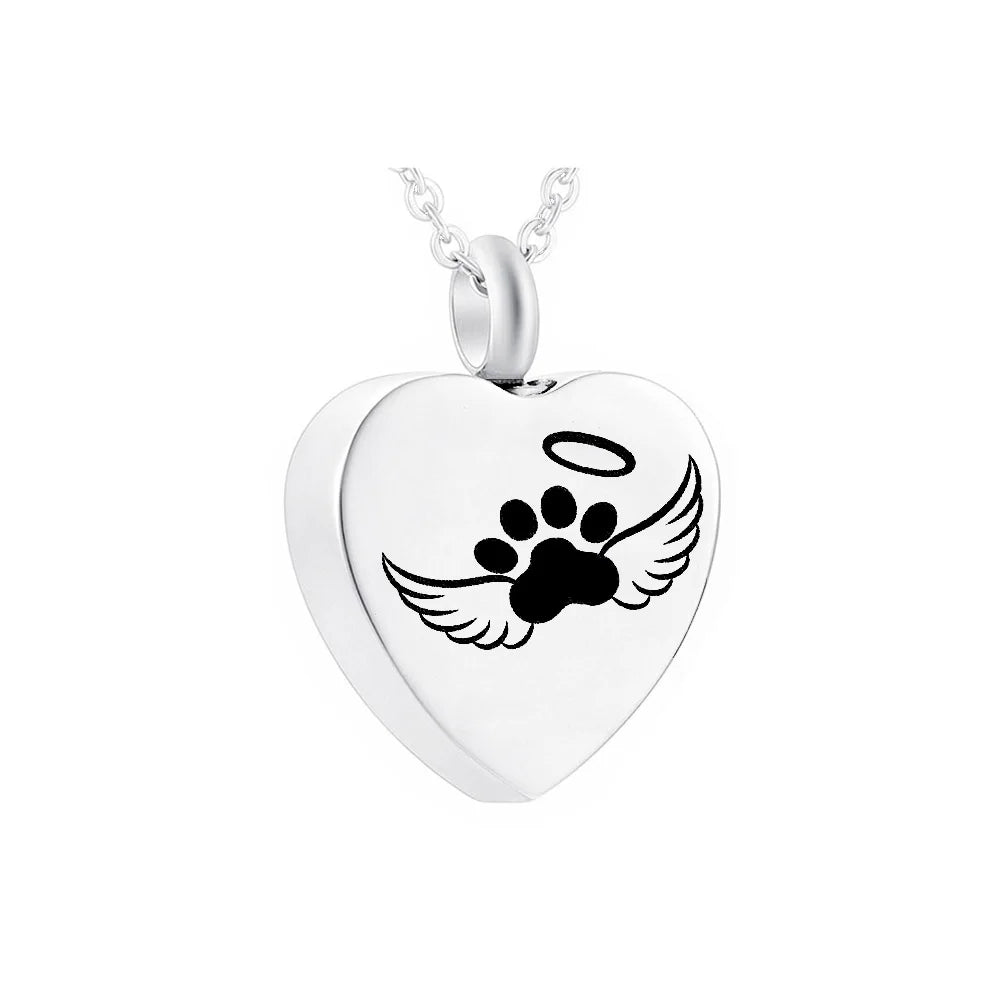 Heart Shaped Memorial Necklace Urns Jewelry for Women Men Human Pet Ash Keepsake Casket Cremation Pendant Stainless Steel Urn