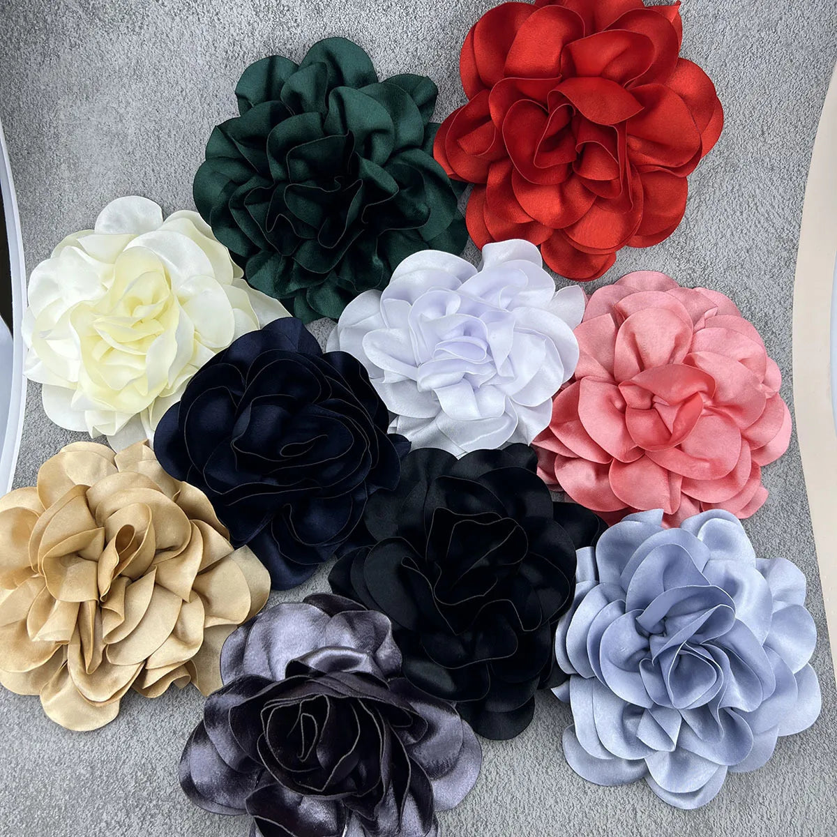 French Satin 19cm Large Floral Brooch Pin Handcrafted Floral Accessories  Flower Brooch for Women