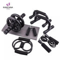 Abdominal Muscles Wheel Roller Set Push up Bar Hand Grip Skipping Rope 8 Shape Resistance Band Abdominal Wheel and Mat Set