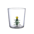 300ml Cute Borosilicate Glass Tumbler 3D Christmas Tree Shaped Single Layer Clear Heat Resistant Microwave Dishwasher Safe