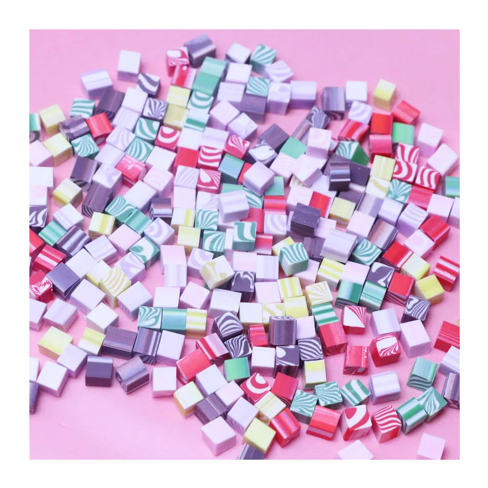 500g/bag Mixed 6mm Chocolate Candy Polymer Clay Chunks Chocolate Chips Cubes for Slime Decoration Cookies