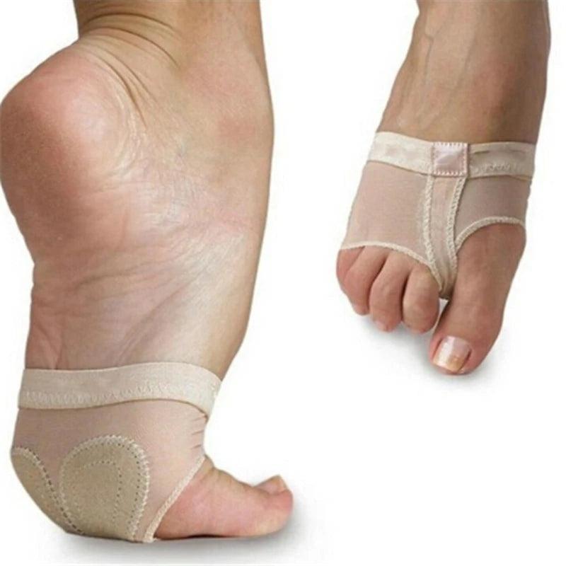 1Pair New Arrivals Girls Women Ballet Half Shoes Comfortable Breathable Soft Forefoot Protection Toe Pad Polyester Beige/Black