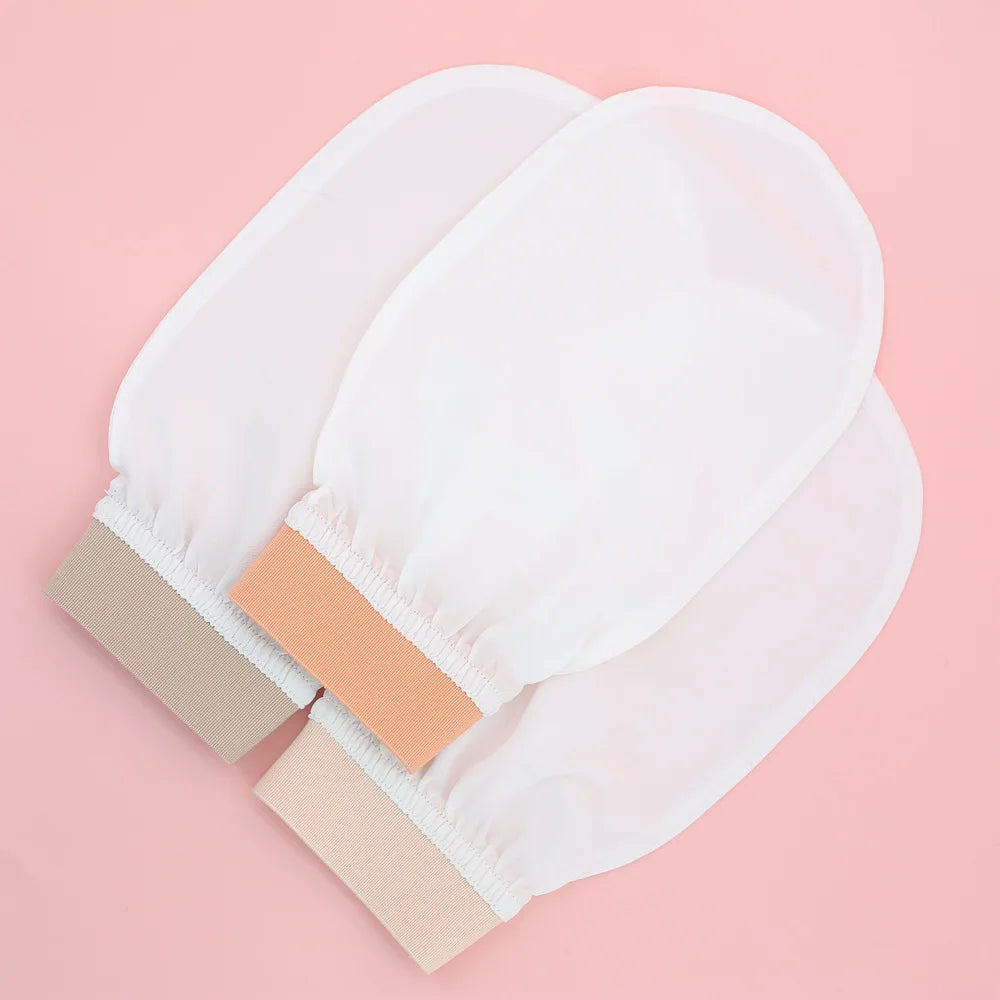 Custom Logo Wholesale Silk Exfoliating Glove Eco-Friendly Beauty Bath Glove Mitt Remove Dead Skin