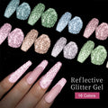 16 Color Reflective Gel Polish Nail Glitter 15ml Sparkling Auroras Laser Nail Disco Glitter Gel Polish