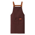 Custom Women Men Unisex Promotional Brown 100% Canvas Uniform Waterproof Cooking Kitchen Delantal Aprons