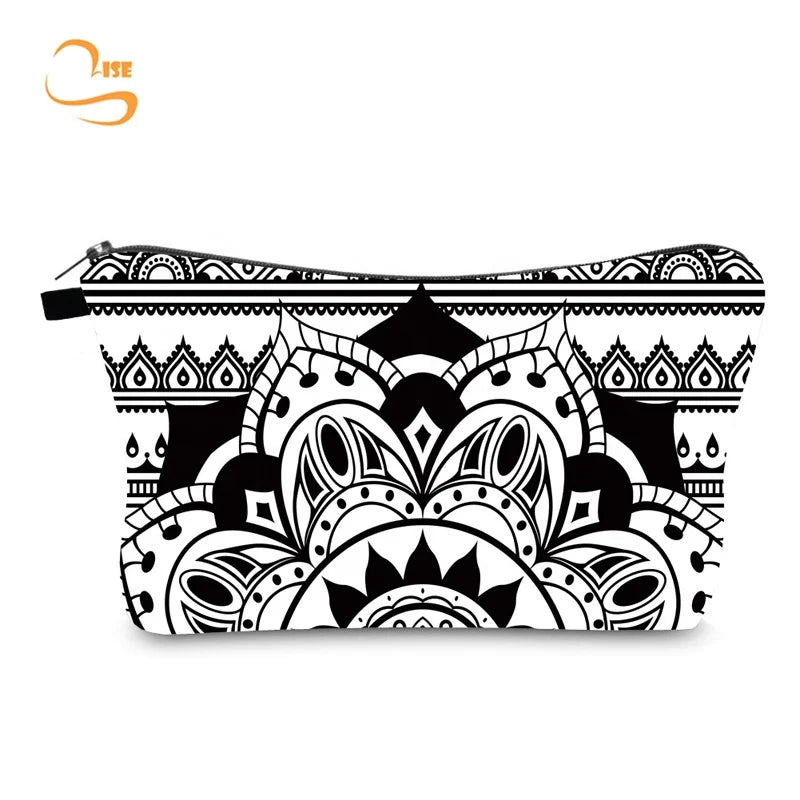 Portable Travel Cosmetic Bag with Black Zipper Pouch Multifunctional Small Bag for Women Waterproof Makeup Pouch