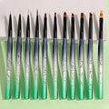 Gradient Nail Brush Liner Gel Manicure 11pcs Nail Art Drawing Pen Set with PU Bag
