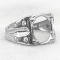 Sterling Silver 10*13mm Semi Mount Men's Ring Frame Empty Blank Claw Setting S925 Base Holder Without Center Stone for DIY Inlay