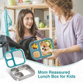 Stainless Steel 3-Compartment 900ml Portable Lunchware Microwave Safe Steamable Heatable Freshness Preservation Hinged Lunch Box MegaBDM