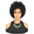 Cheap Synthetic Afro Kinky Curly Short Wigs with Bangs for Black Women High Temperature African Cosplay 180% Density