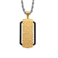 Competitive Price 316L Stainless Steel Shield Pattern Dual Color 18K Gold Plated Zircon Unisex Fashion Water Ripple Surface