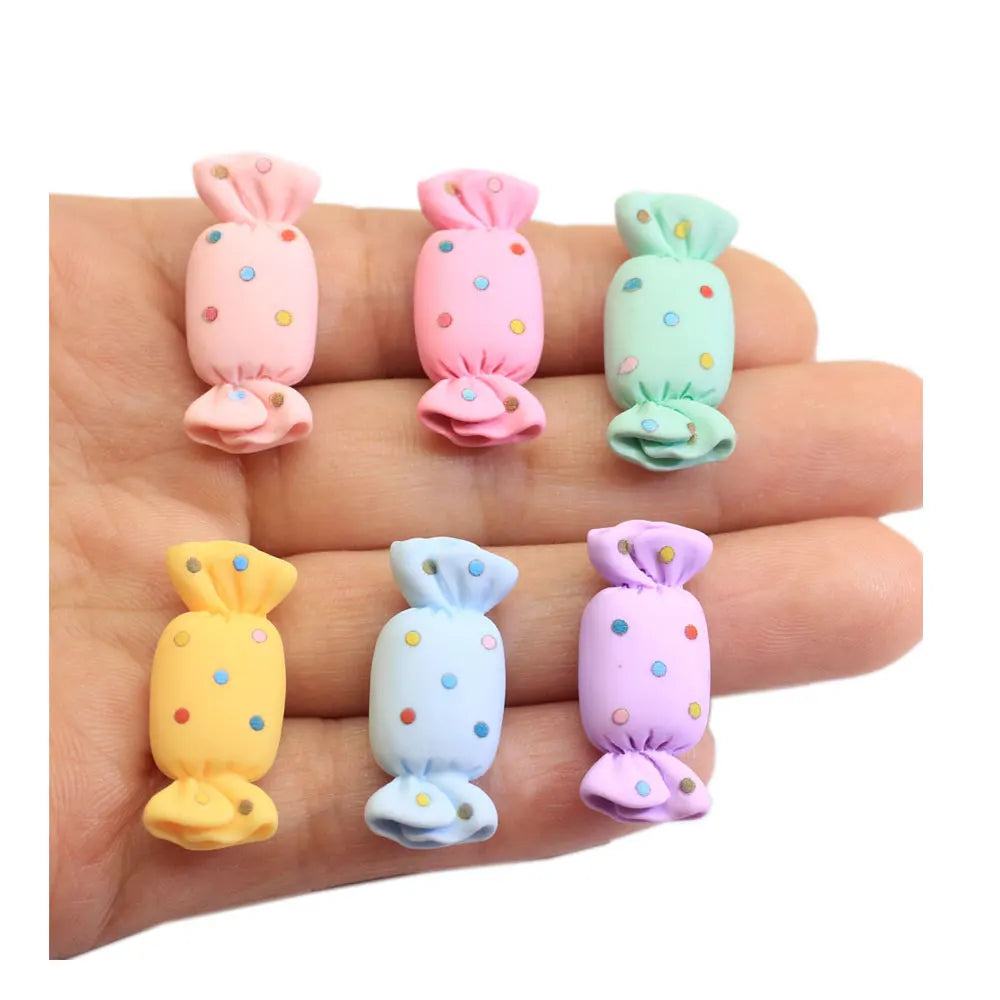 Colorful Dot Candy Series Miniature Flat Back Resin Cabochons for Hairpin Scrapbooking DIY Home Decor Craft Accessories
