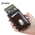 RTS Fast Delivery Personalized Rfid Wallet With Outside Pocket Slim Pop up Card Wallet Smart Aluminum Wallet