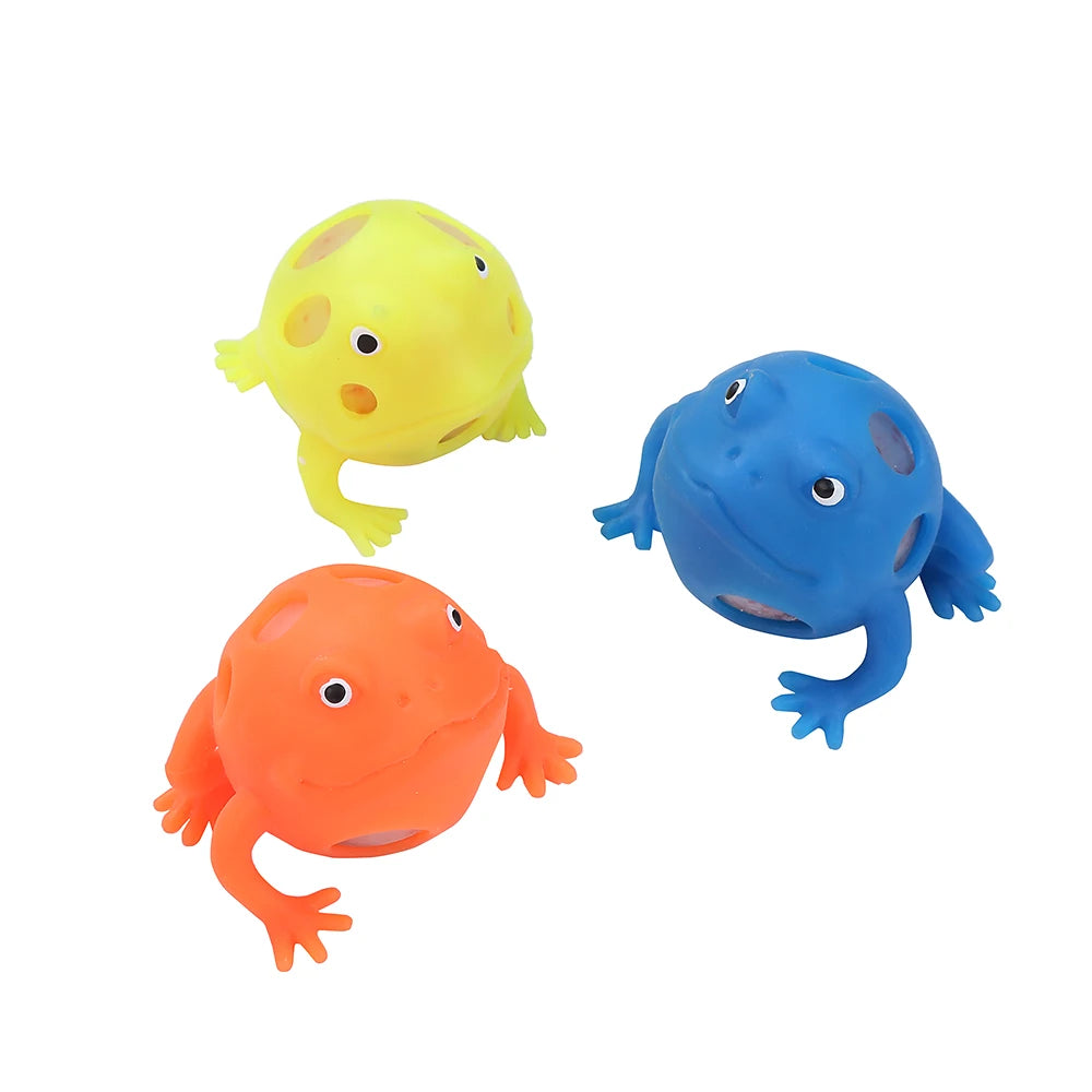 XTQ TPR Beads Frog Squeeze Toys for 5 to 7 Years Kids Promotional Stress Balls Fidget Wind up Toy Colorful Unisex