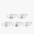 Fashion 925 Sterling Silver Chain Ring Adjustable Finger Stacking Rings for Girls