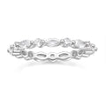 OAHLAN Fashion Luxury Jewelry 2mm Marquise and Round Cut Zircon Band 925 Sterling Silver Rings for Women Wedding