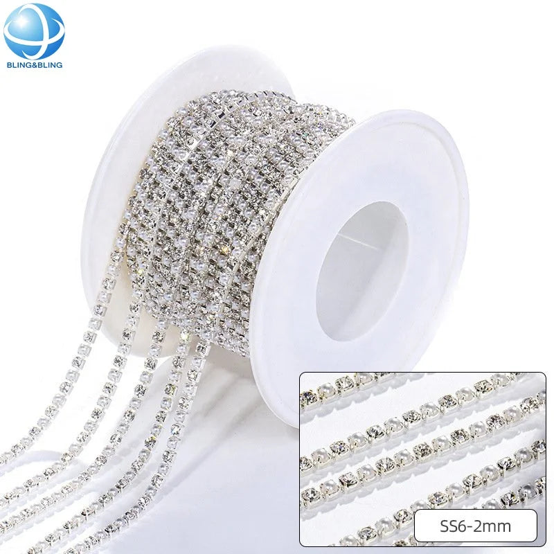 Wholesale Jewelry Cup Chain Silver Rhinestone Chains Decoration for Garment Accessories
