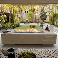 P007 Modern Luxury Garden Set Outdoor Freestanding Propane Gas Fire Pit Table with Natural Burners for Villas