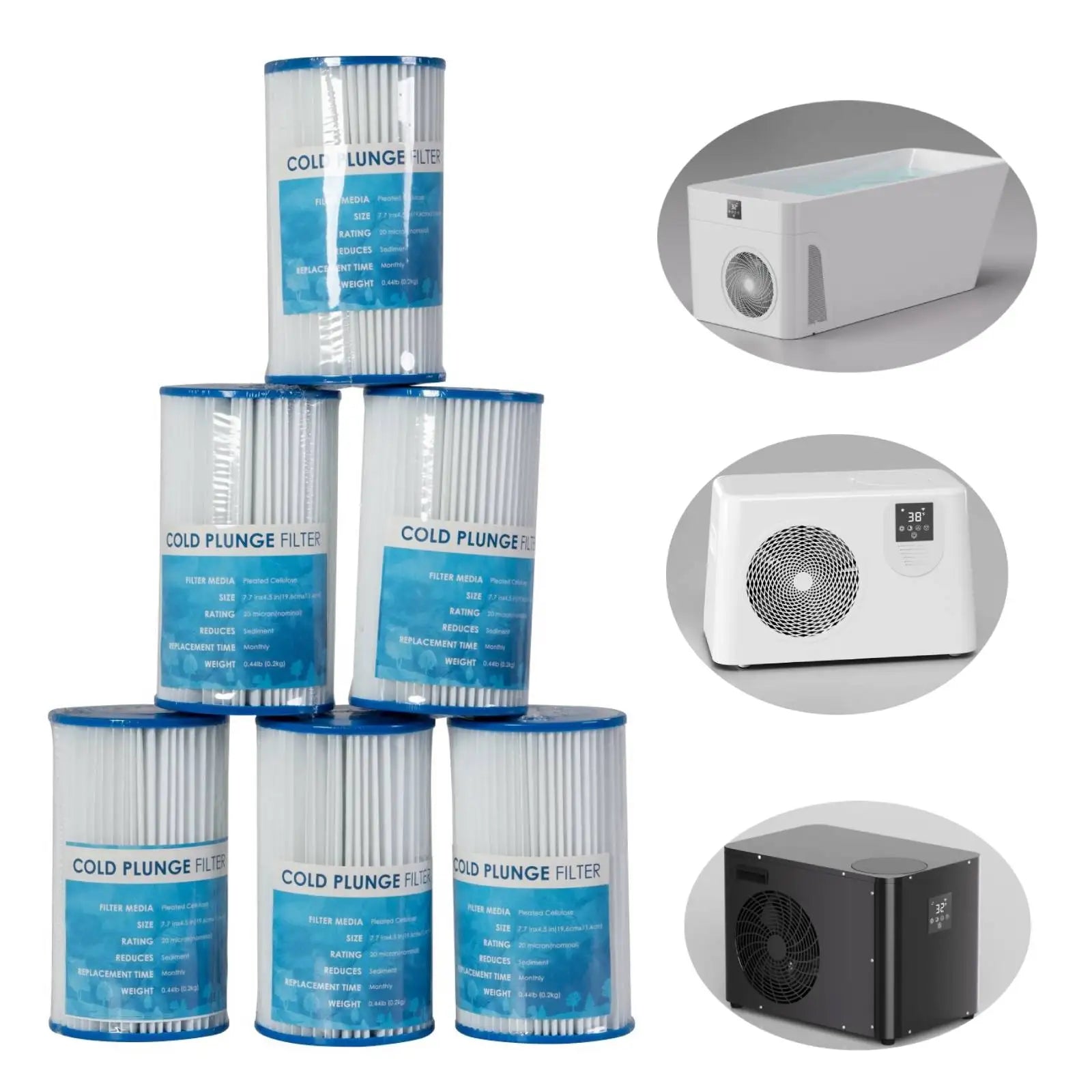 U.S. Local Stock Replacement Water Filter Cartridge for Icegalax Pro Chiller Ultra Chiller All in Cold Plunge Tub