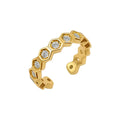 New Arrival Pure Gold Earrings Solid Yellow Gold Zircon Cuff Ear Clip C Shape Earrings Women